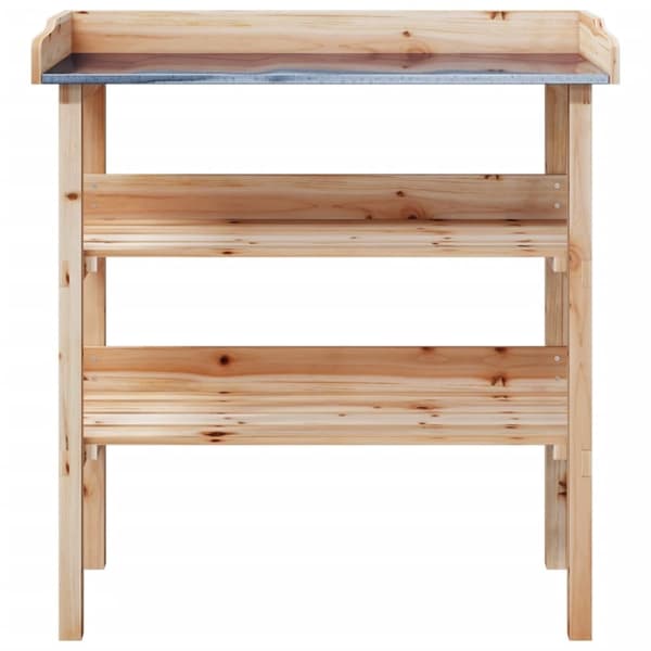 The Living Store Kukkapöytä hyllyillä 78x38x82,5 cm täysi kuusi - Kukkatelineet
