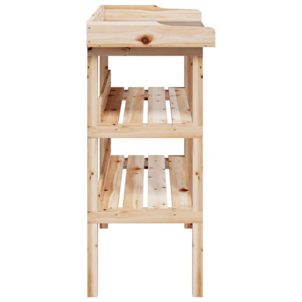 The Living Store Kukkapöytä hyllyillä 78x38x82,5 cm täysi kuusi - Kukkatelineet