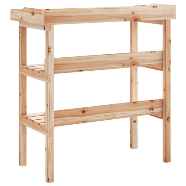 The Living Store Kukkapöytä hyllyillä 78x38x82,5 cm täysi kuusi - Kukkatelineet