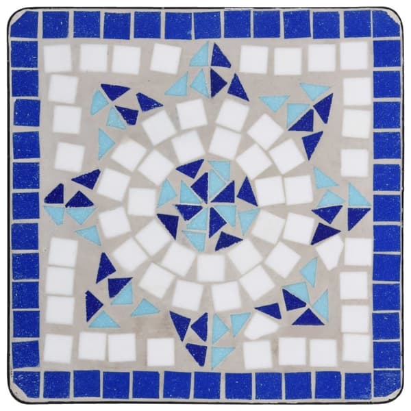 Växtställ - Living Sidobord med mosaik blå och vit keramik