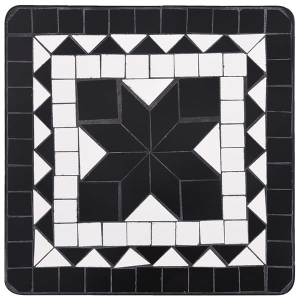 Planteborde - Living mosaikbord keramik sort og hvid