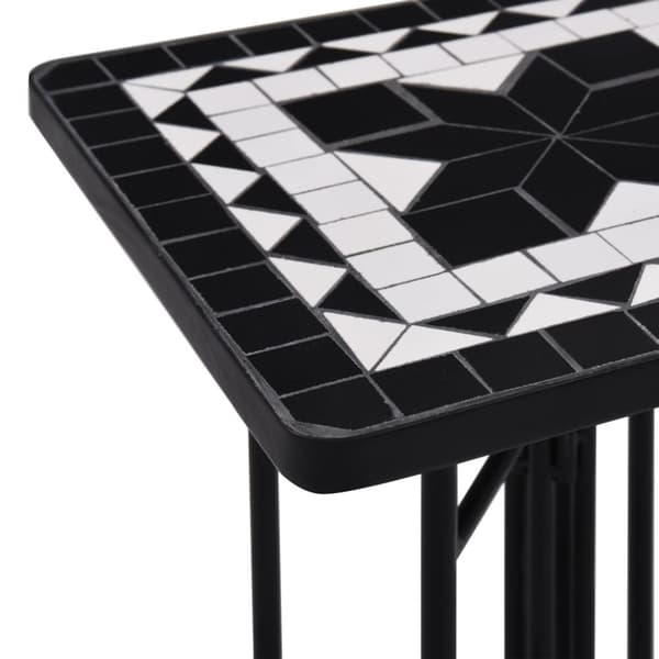 Planteborde - Living mosaikbord keramik sort og hvid