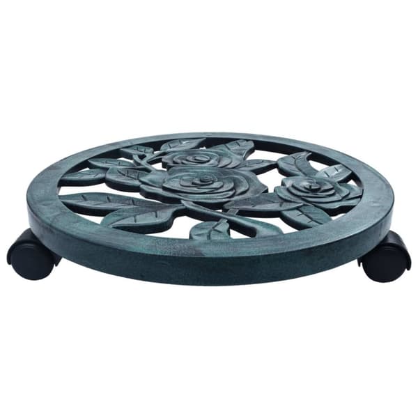 Planteborde - Living plantevogne 6 stk. 38 cm plastik grøn
