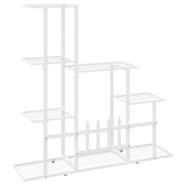Planteborde - Living blomsterstativ 94,5x25x88 cm metal hvid