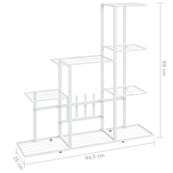 Planteborde - Living blomsterstativ 94,5x25x88 cm metal hvid