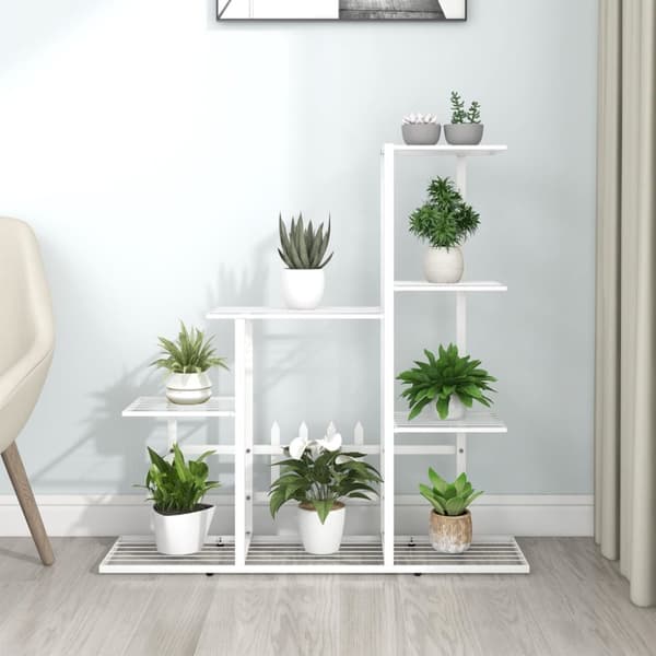 Planteborde - Living blomsterstativ 94,5x25x88 cm metal hvid