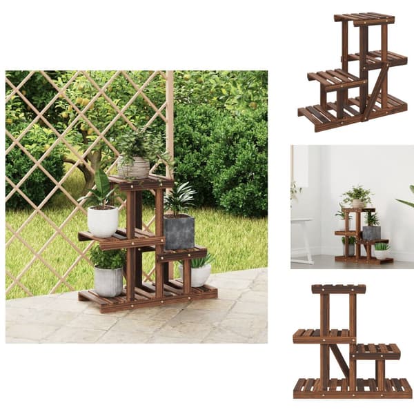 Planteborde - Living plantestativ 58x25x51 cm massivt fyrretræ