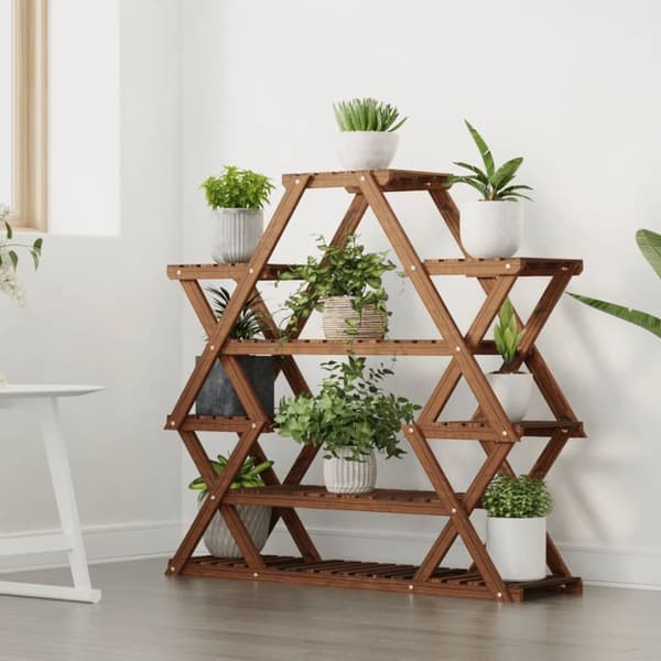 Planteborde - Living blomsterstativ 110x25x105 cm massivt fyrretræ
