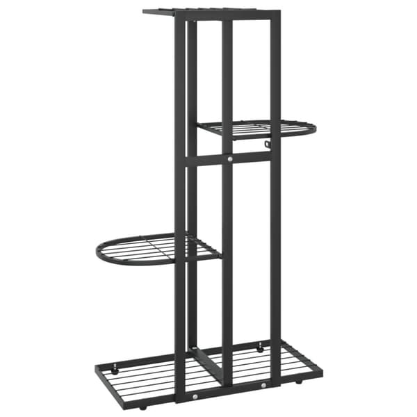 4-kerroksinen kukkateline 43x22x76 cm musta metalli - Kukkateline - Kukkatelineet - Home & Living