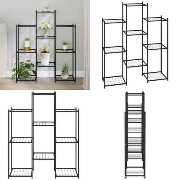 Blomsterstativ 85x25x100 cm jern sort - Blomsterstativ - Blomsterstativer - Home & Living