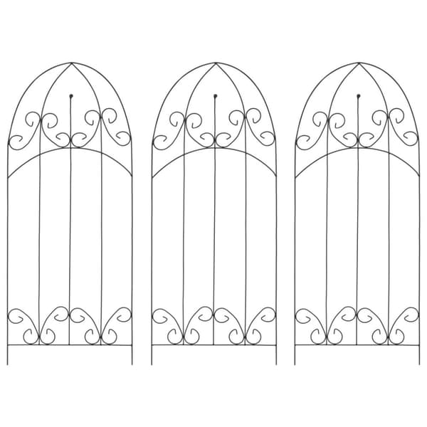 Kasvitelineet 3 kpl musta 40x100 cm rauta - Kasviteline - Kasvitelineet - Home & Living