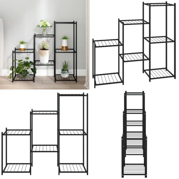 Blomsterstativ 83x25x80 cm jern sort - Blomsterstativ - Blomsterstativer - Home & Living