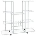 Miniatyrbillede 3 af 8: Blomsterstativ med hjul 94,5x24,5x91,5 cm jern hvid - Blomsterstativ - Blomsterstativer - Home & Living