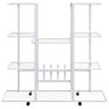 Miniatyrbillede 4 af 8: Blomsterstativ med hjul 94,5x24,5x91,5 cm jern hvid - Blomsterstativ - Blomsterstativer - Home & Living