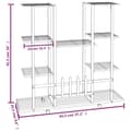 Miniatyrbillede 8 af 8: Blomsterstativ med hjul 94,5x24,5x91,5 cm jern hvid - Blomsterstativ - Blomsterstativer - Home & Living