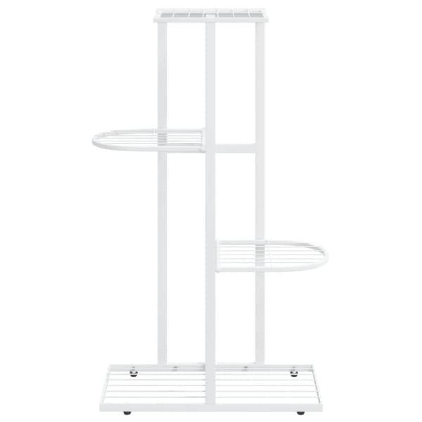 Blomsterstativ i 4 niveauer 43x22x76 cm metal hvid - Plantestativ - Plantestativer - Home & Living