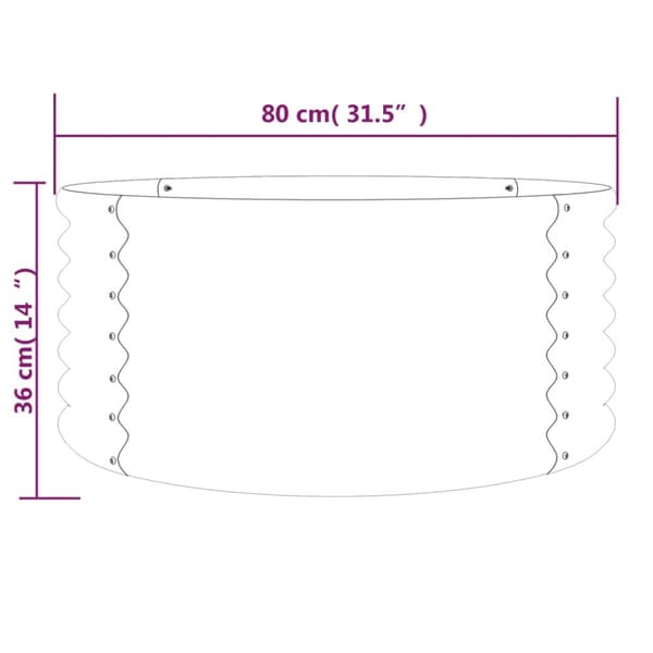 plantekrukke 80x80x36 cm pulverlakeret stål antracitgrå
