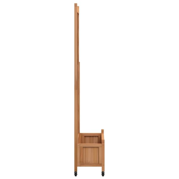 plantekasse med espalier og hjul massivt fyrretræ brun