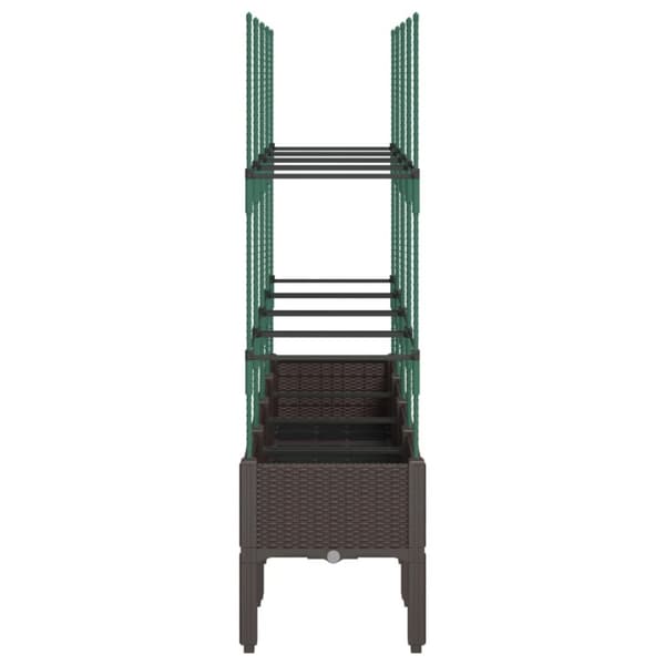 plantekasse med espalier 160x40x142,5 cm PP brun