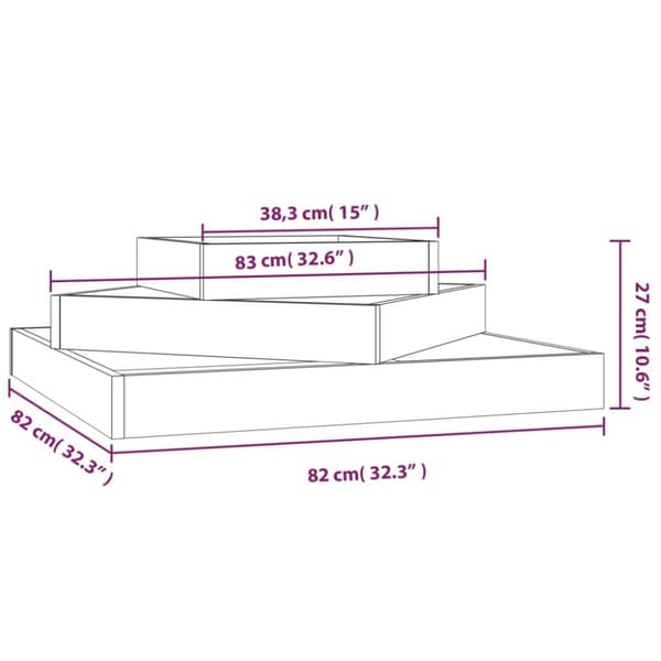 plantekasse 83x83x27 cm massivt douglasgran