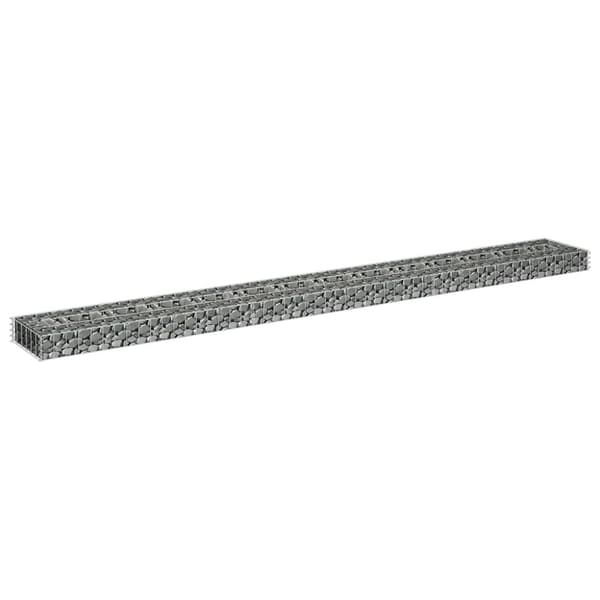 Planteringsgabion upphöjd galvaniserat stål 270x30x10 cm