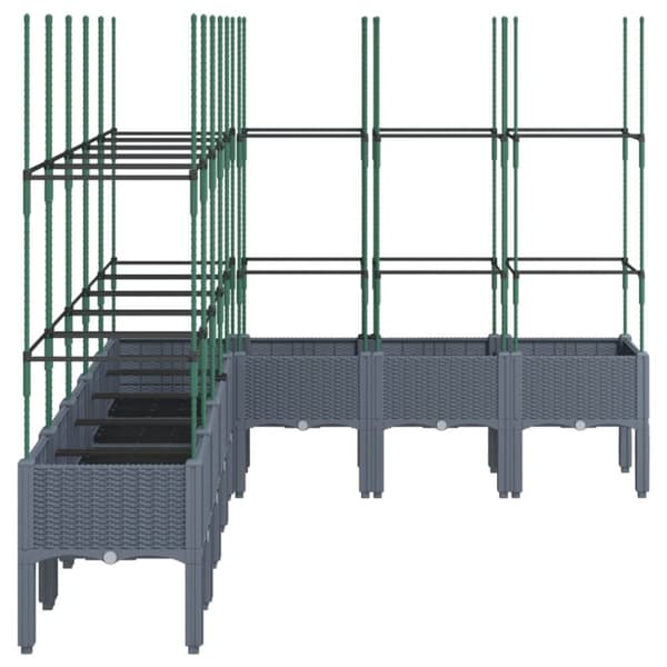 plantekasse med espalier 200x160x142,5 cm PP grå