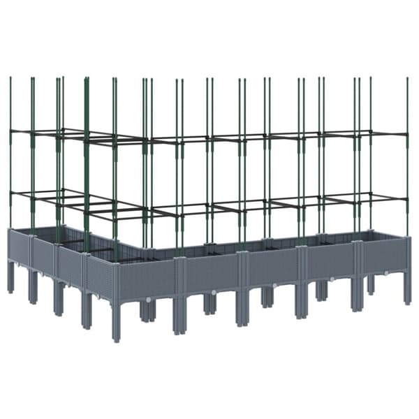 plantekasse med espalier 200x160x142,5 cm PP grå