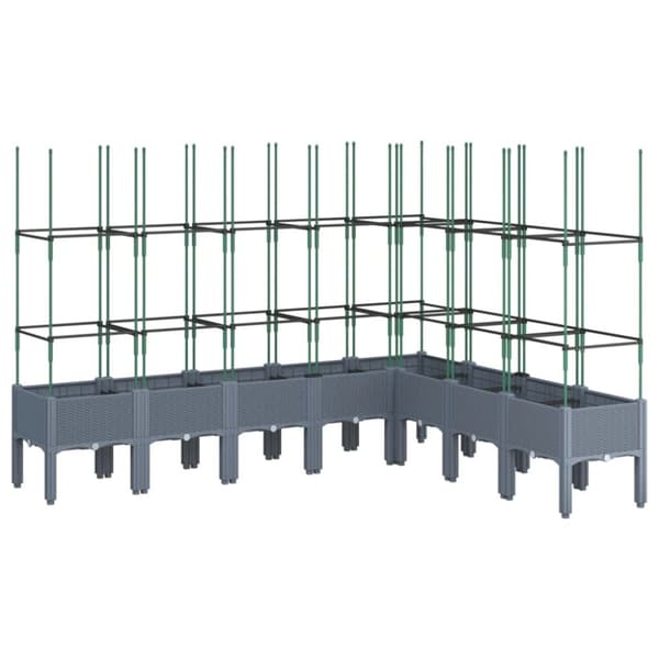 plantekasse med espalier 200x160x142,5 cm PP grå