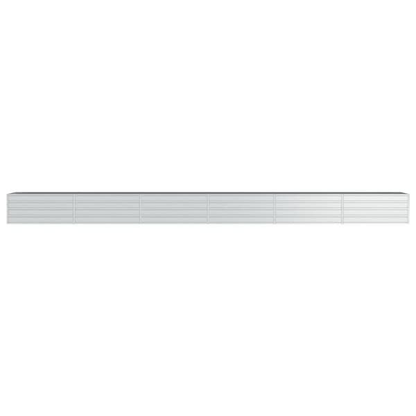 Odlingslåda upphöjd galvaniserat stål 600x80x45 cm silver