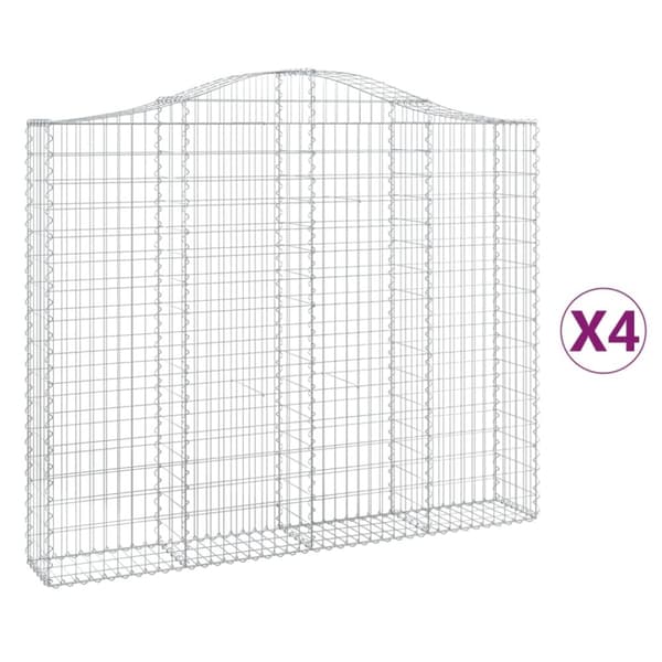 Kaarevat kivikorit 4 kpl 200x30x160/180 cm galvanoitu rauta