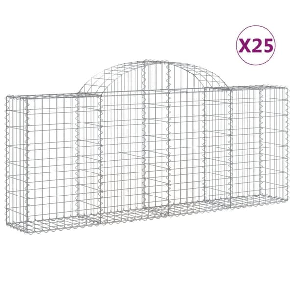 Kaarevat kivikorit 25 kpl 200x30x80/100 cm galvanoitu rauta