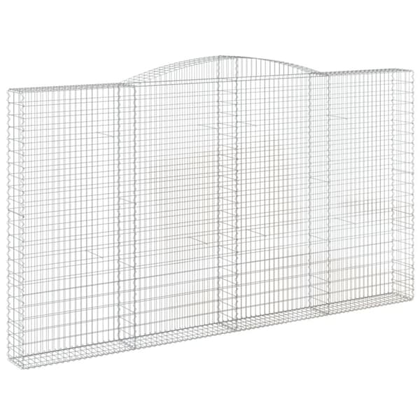 Gabioner bågformade 5 st 400x30x220/240 cm galvaniserat järn