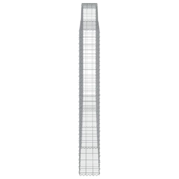 Gabioner bågformade 5 st 400x30x220/240 cm galvaniserat järn