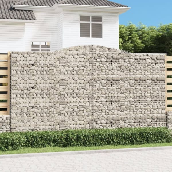 Gabioner bågformade 5 st 400x30x220/240 cm galvaniserat järn