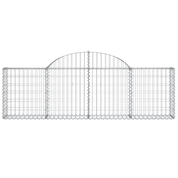 Gabioner bågformade 11 st 200x30x60/80 cm galvaniserat järn