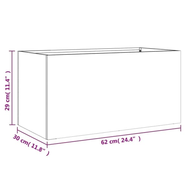 Odlingslåda svart 62x30x29 cm kallvalsat stål
