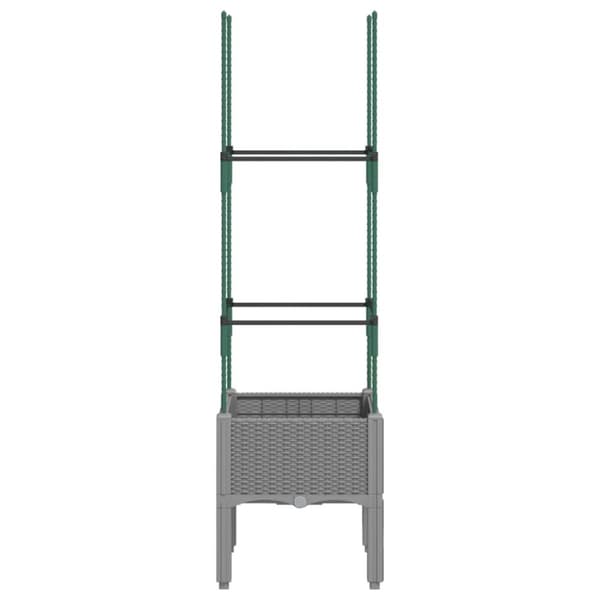 plantekasse med espalier 40x40x142,5 cm PP lysegrå