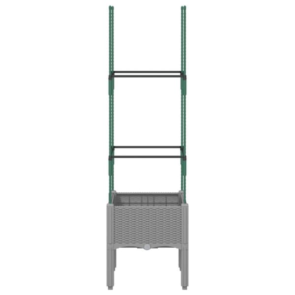 plantekasse med espalier 40x40x142,5 cm PP lysegrå