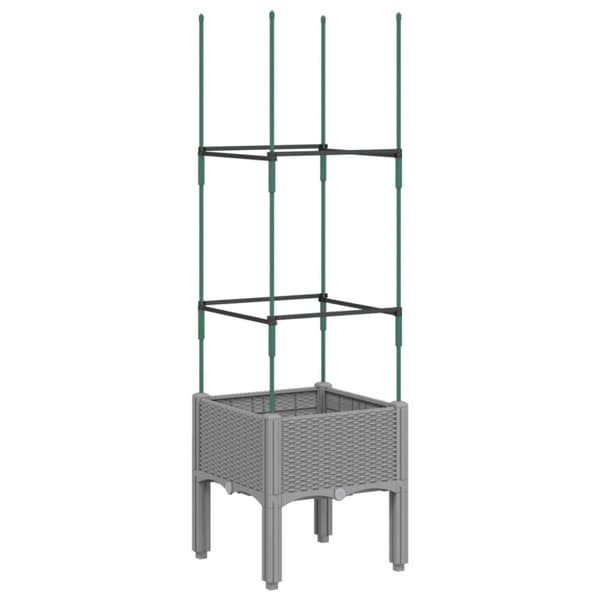 plantekasse med espalier 40x40x142,5 cm PP lysegrå