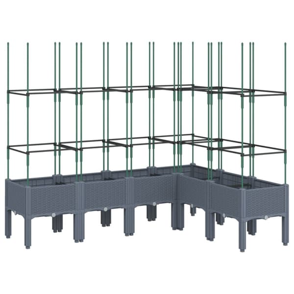 plantekasse med espalier 160x120x142,5 cm PP grå