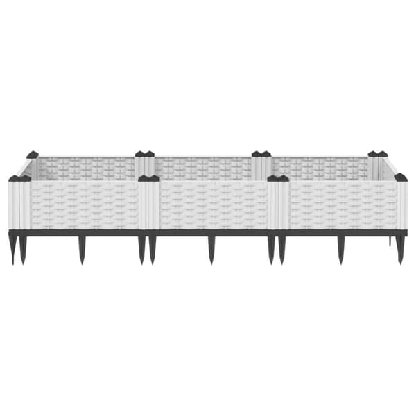 Kukkalaatikko jalkatapeilla valkoinen 125x40x28,5 cm PP