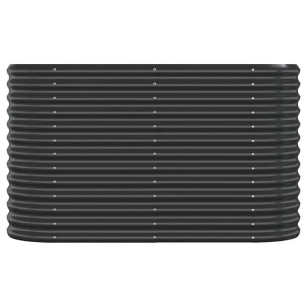 plantekasse 114x40x68 cm pulverlakeret stål antracitgrå