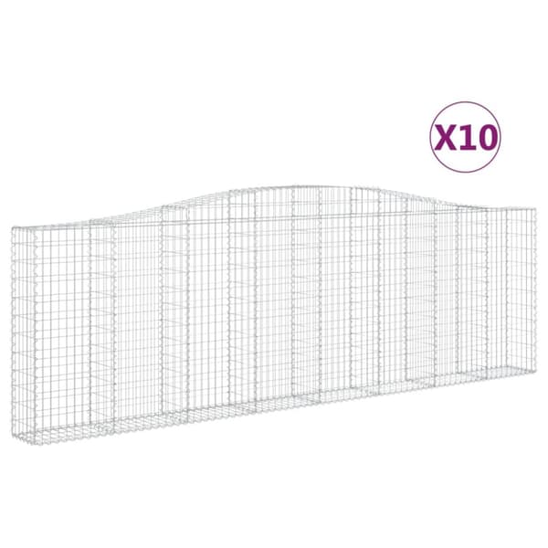 Kaarevat kivikorit 10 kpl 400x30x120/140 cm galvanoitu rauta
