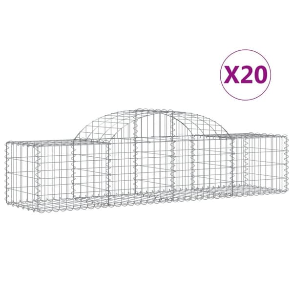 Kaarevat kivikorit 20 kpl 200x50x40/60 cm galvanoitu rauta