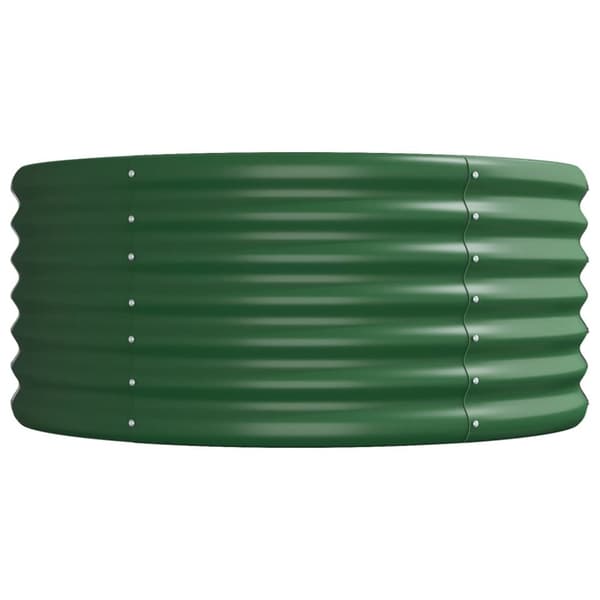 plantekasse 368x80x36 cm pulverlakeret stål grøn