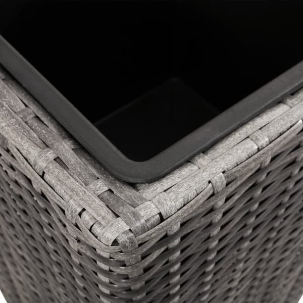 forhøjede plantekrukker 3 stk. polyrattan grå
