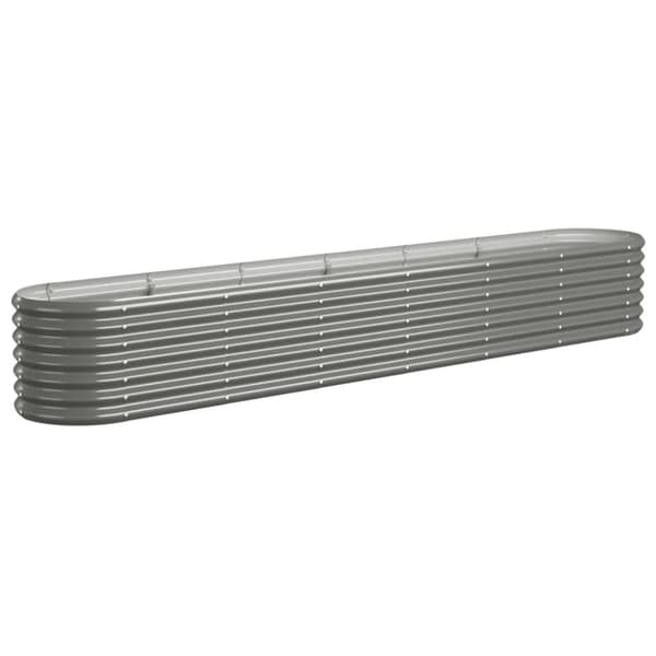 plantekasse 260x40x36 cm pulverlakeret stål grå