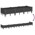 Miniatyrbillede 6 af 8: plantekasse med spyd 125x40x28,5 cm PP sort
