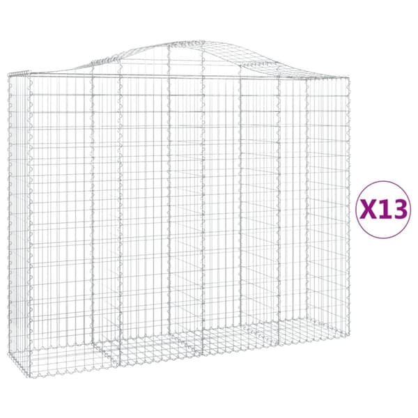 Kaarevat kivikorit 13 kpl 200x50x160/180 cm galvanoitu rauta