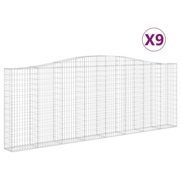 buede gabionkurve 9 stk. 400x30x140/160 cm galvaniseret jern